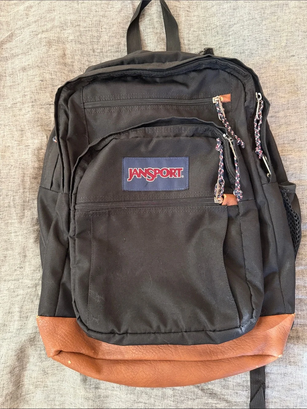 black jansport backpack with brown bottom Right Pack - Durable Daypack Padded 15